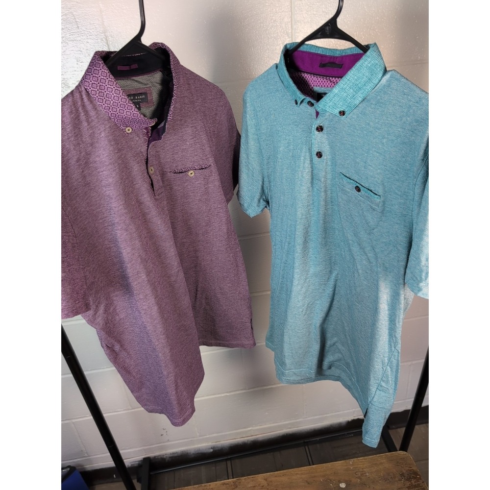Ted Baker London Polo Shirt S Men Sz 5 100% Cotton Turkey (Lot Of 2)